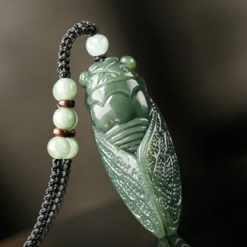 Women'S Fashion Jewellery - Naturalny Hetian Jade cykada wisiorek naszyjnik