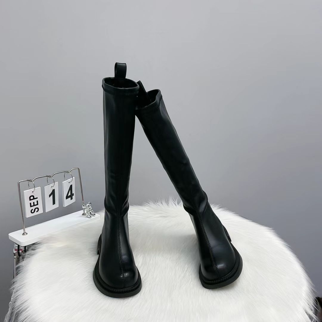 Women'S Fashion Knee High Boots - Damskie kozaki rycerskie 2026, gruba podeszwa,