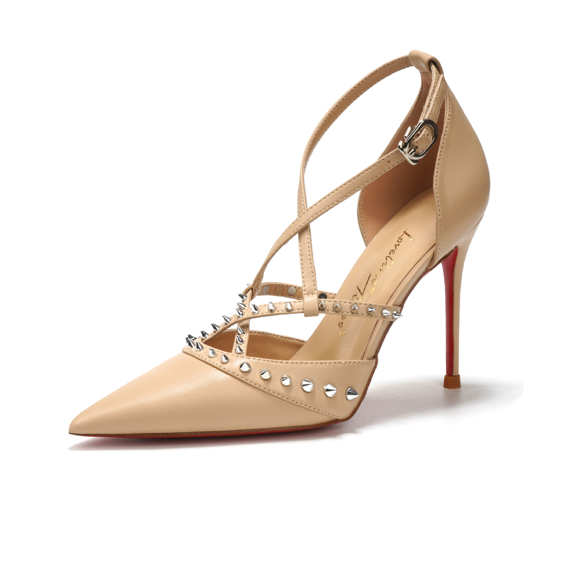 Women'S Fashion Shoes - Retro Damskie Sandały Szpilki Beżowe Oryginalne