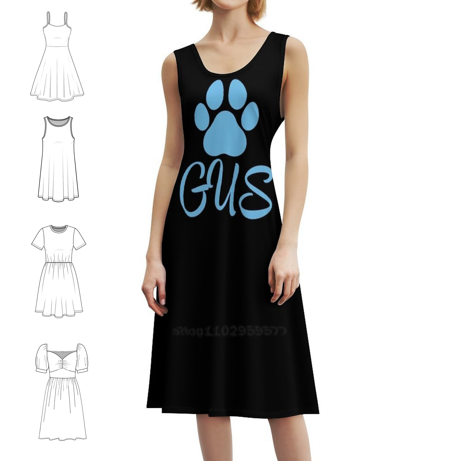 Niebieski pies o imieniu Gus,  – Women Fashion Dress Names recenzja i cena