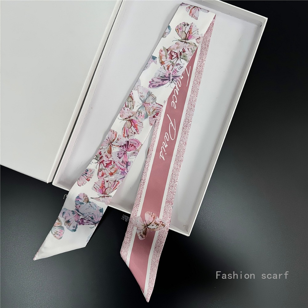 Lekki szalik w kwiaty damskie  – Women Fashion Necktie recenzja i cena