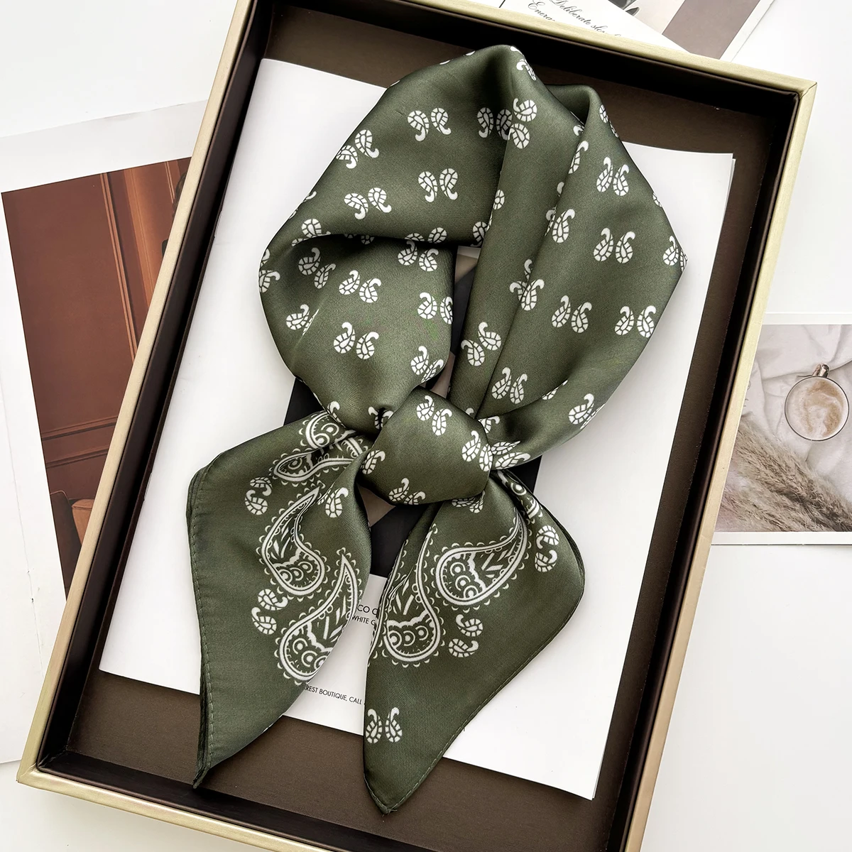 Damska miękka satynowa kwadrat – Women Fashion Necktie recenzja i cena
